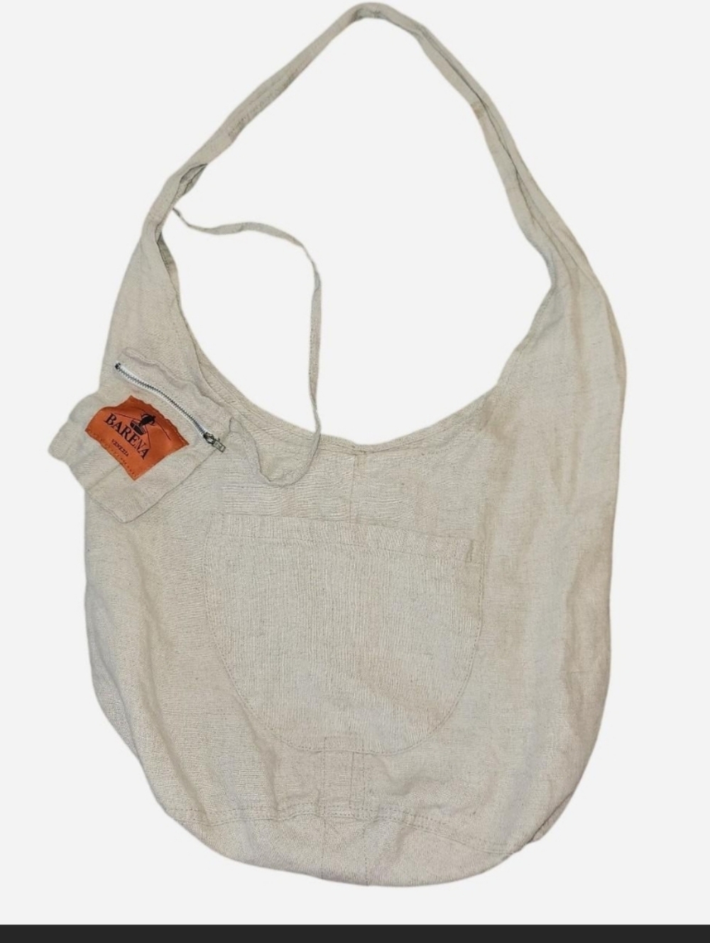 Barena Venezia Italian Linen Grocery/Hobo Canvas Bag - Cream Shoulder Tote